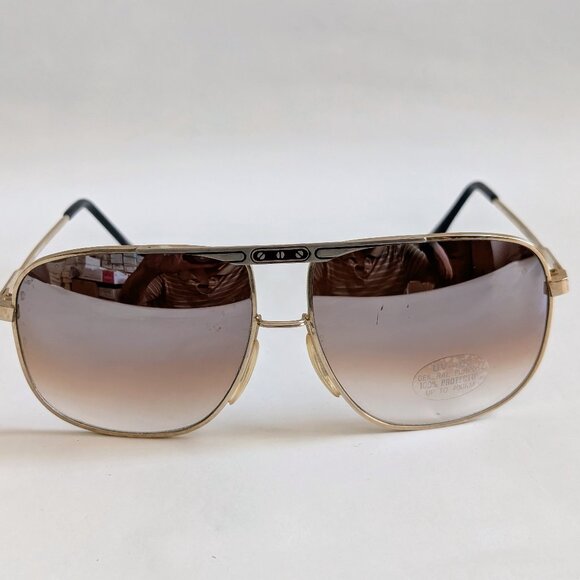 NWT Vintage 90's Large Square Metal Sport Sunglasses (S. Gold) - Picture 1 of 5